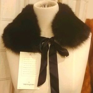 Bloomingdale's Black Fox Fur Collar